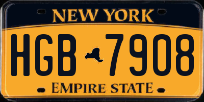 NY license plate HGB7908