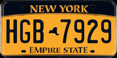 NY license plate HGB7929