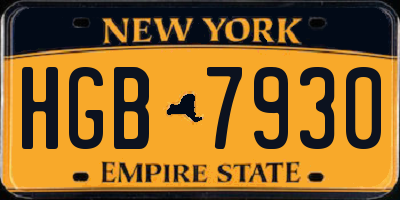 NY license plate HGB7930