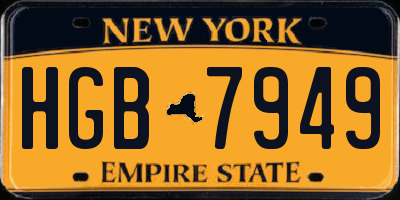 NY license plate HGB7949