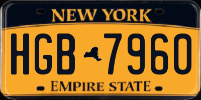 NY license plate HGB7960