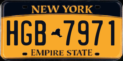 NY license plate HGB7971