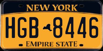 NY license plate HGB8446