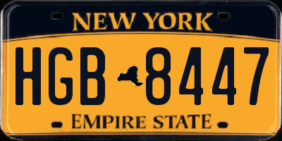 NY license plate HGB8447