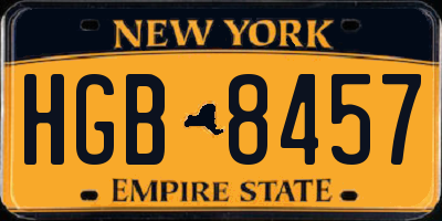 NY license plate HGB8457