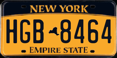 NY license plate HGB8464