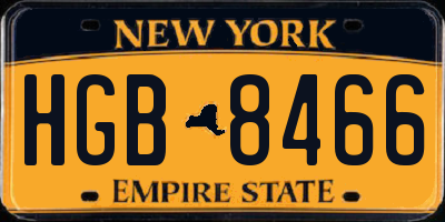 NY license plate HGB8466