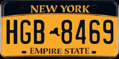 NY license plate HGB8469