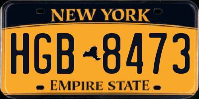 NY license plate HGB8473