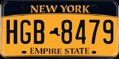 NY license plate HGB8479