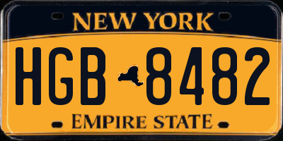 NY license plate HGB8482