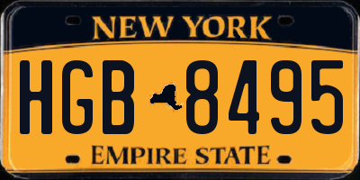 NY license plate HGB8495