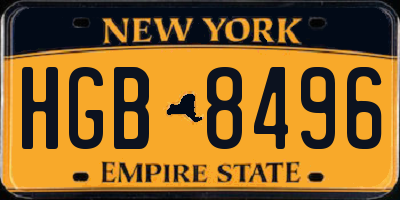NY license plate HGB8496