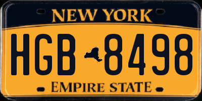 NY license plate HGB8498