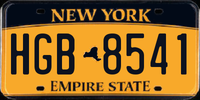 NY license plate HGB8541