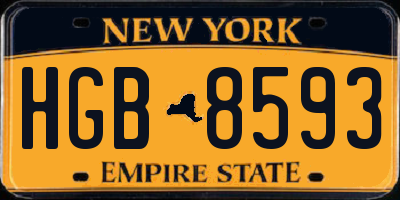 NY license plate HGB8593