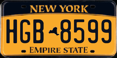 NY license plate HGB8599