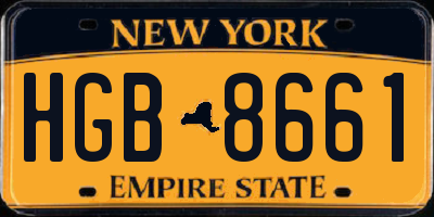 NY license plate HGB8661