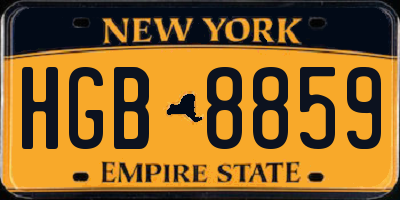NY license plate HGB8859