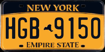 NY license plate HGB9150