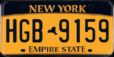 NY license plate HGB9159