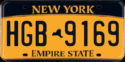 NY license plate HGB9169