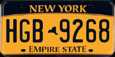 NY license plate HGB9268