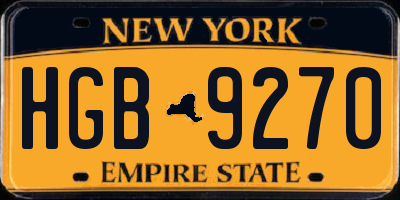 NY license plate HGB9270
