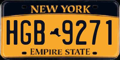 NY license plate HGB9271