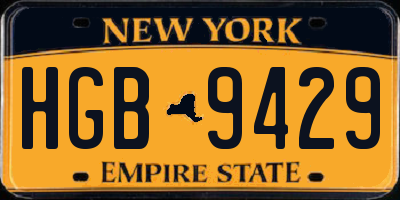 NY license plate HGB9429