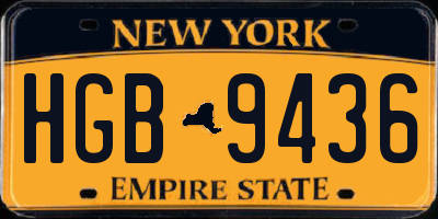 NY license plate HGB9436