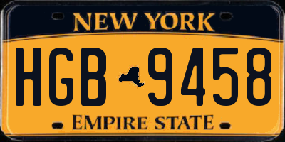 NY license plate HGB9458