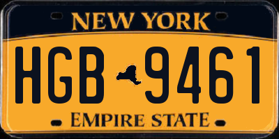 NY license plate HGB9461