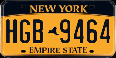 NY license plate HGB9464