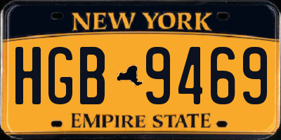 NY license plate HGB9469