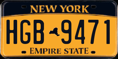 NY license plate HGB9471