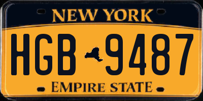 NY license plate HGB9487