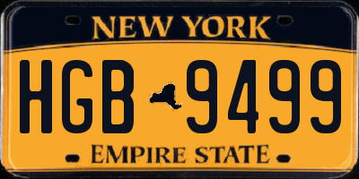 NY license plate HGB9499