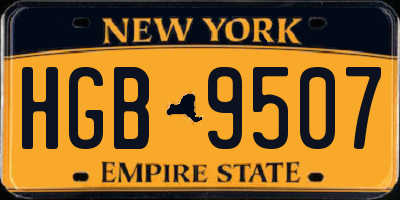 NY license plate HGB9507