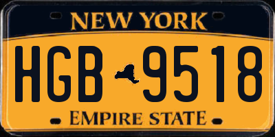 NY license plate HGB9518