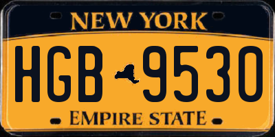 NY license plate HGB9530