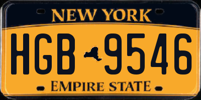 NY license plate HGB9546