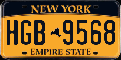 NY license plate HGB9568