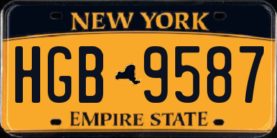 NY license plate HGB9587