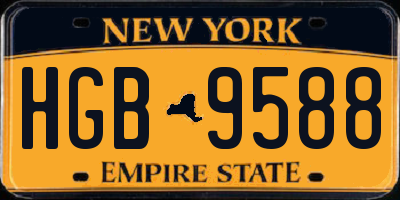 NY license plate HGB9588