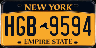 NY license plate HGB9594