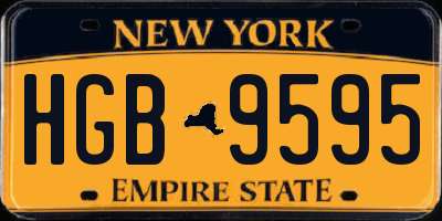 NY license plate HGB9595