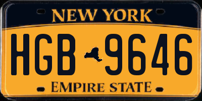 NY license plate HGB9646