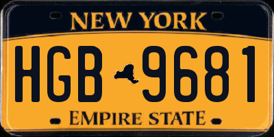 NY license plate HGB9681