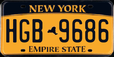 NY license plate HGB9686